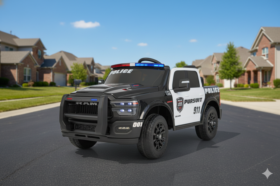 Polizei Dodge RAM 2500 Rebel Elektro-Kinderauto 24V, 2-Sitzer