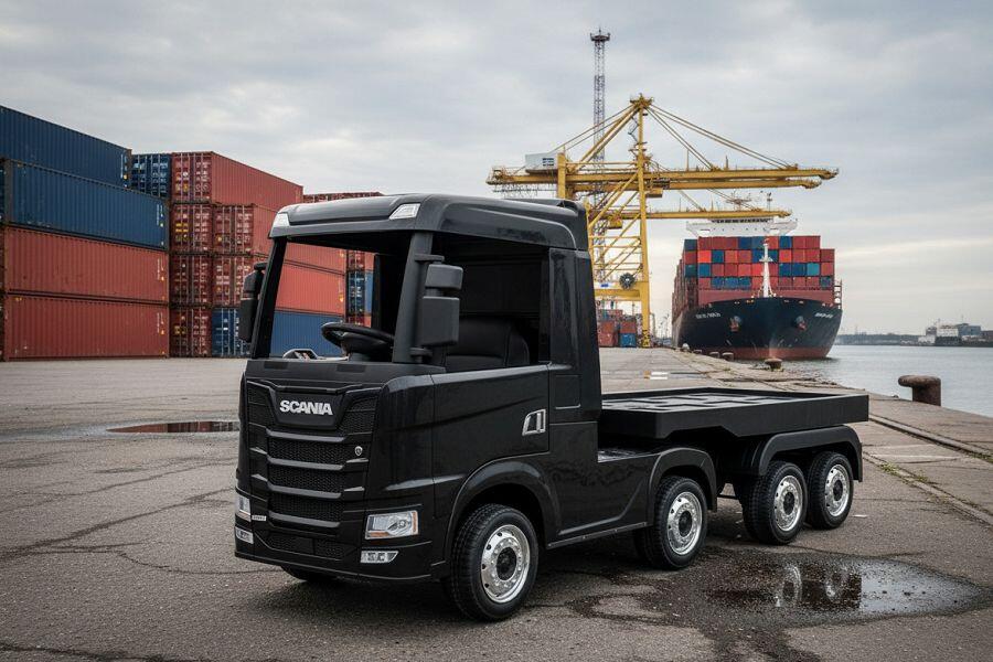 Scania R Series Elektro-Kinder-LKW 24V, mit Anhänger, mit Fernbedienung