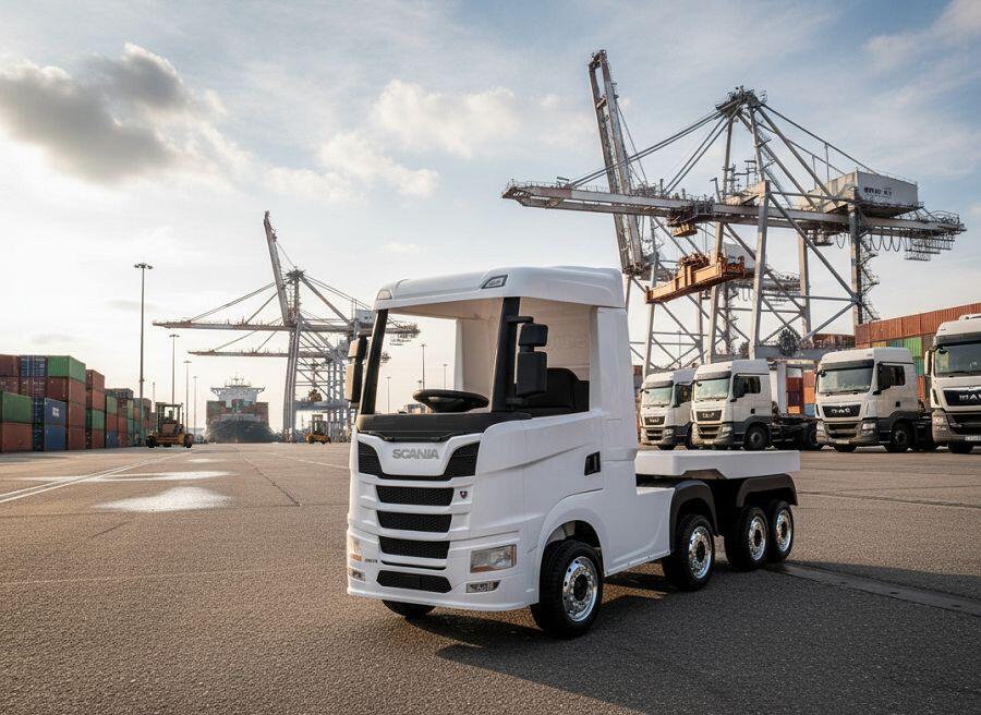 Scania R Series Elektro-Kinder-LKW 24V, mit Anhänger, mit Fernbedienung