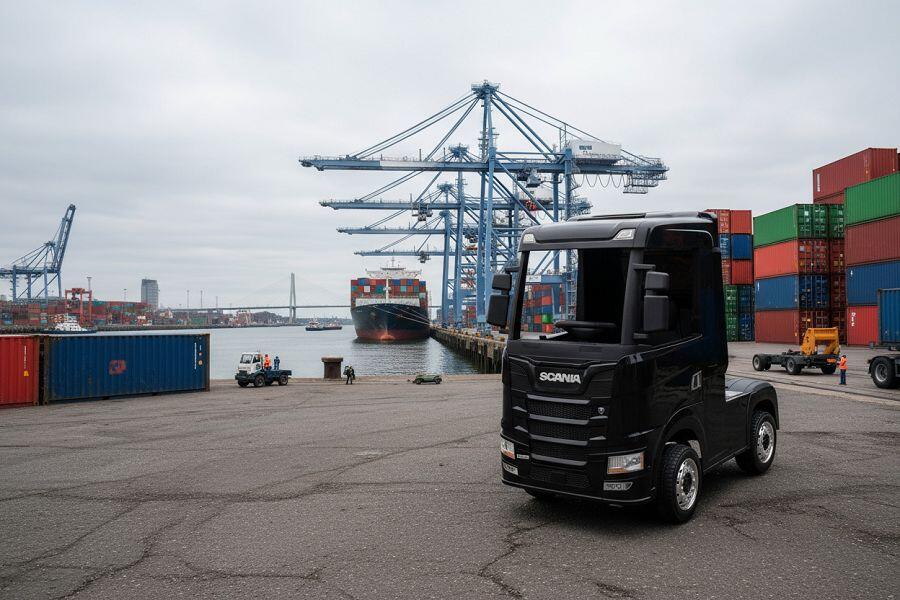 Scania R Series Elektro-Kinder-LKW 24V, mit Anhänger, mit Fernbedienung