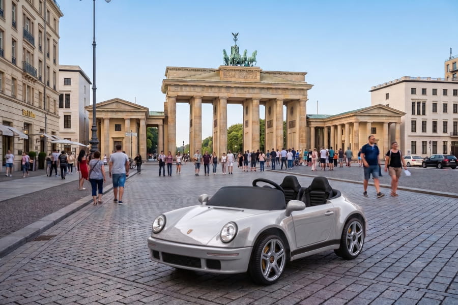 Porsche RUF Elektro-Kinderauto 24V, 2-Sitzer, Brushless, lackiert, mit Fernbedienung