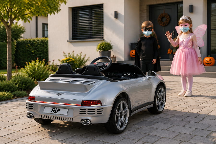 Porsche RUF Elektro-Kinderauto 24V, 2-Sitzer, Brushless, lackiert, mit Fernbedienung