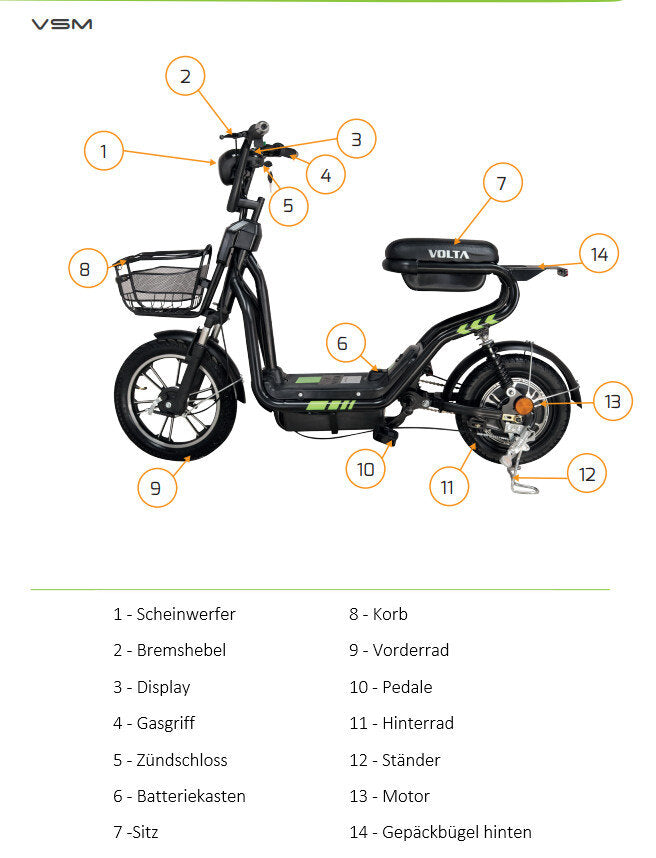 Volta VSM E-Bike 48V 220W, 14Ah Akku