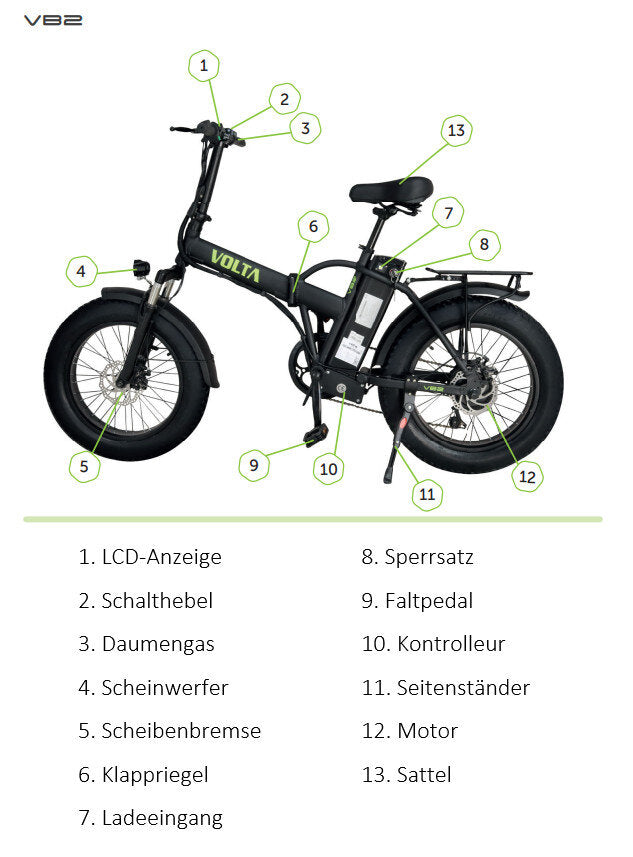 Volta VB2 E-Bike 48V 250W, 10Ah Akku