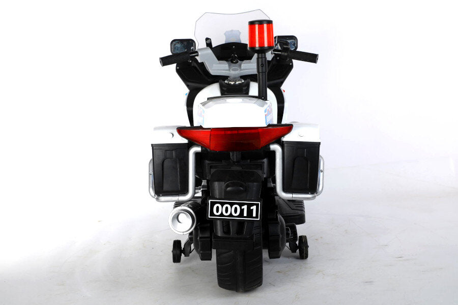 Polizei 011 Elektro-Kindermotorrad 12V, mit Stützrädern
